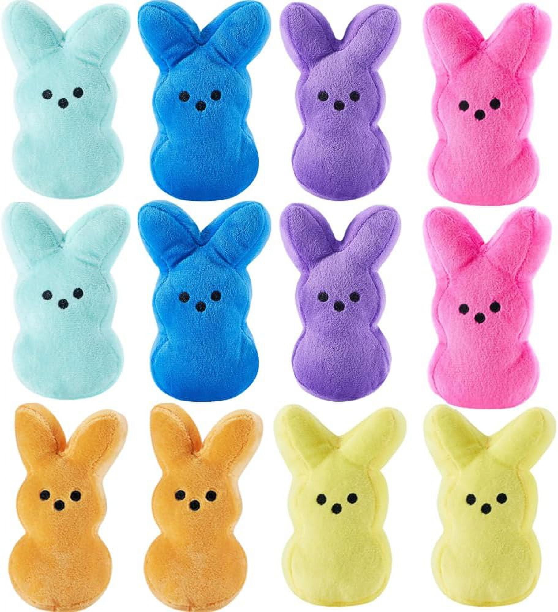 HeaCare 12 pcs Easter Peep Bunny Plush Toys Decorations Cute Animal Bunny Stuffed Doll Easter Basket Stuffers Gift for Kids