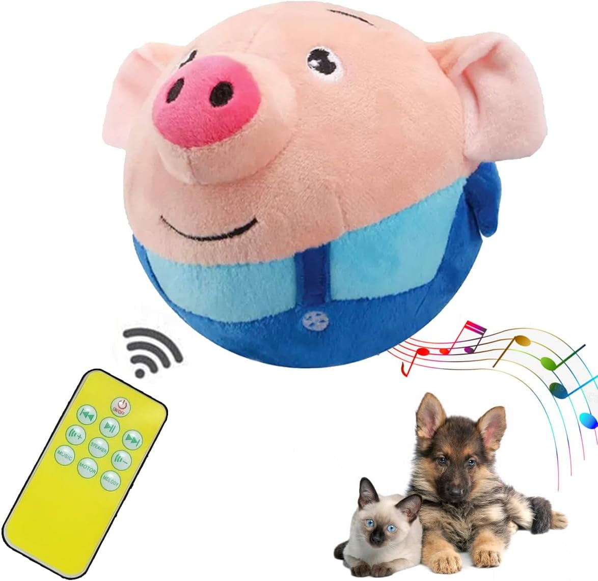 HeaCare Active Moving Pet Plush Toy Cute Squeaky Pig Dog Toy for