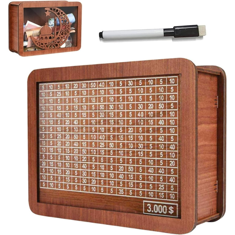 HeaCare Cash Saver Box, Cash Savings Box, Wooden Money Box