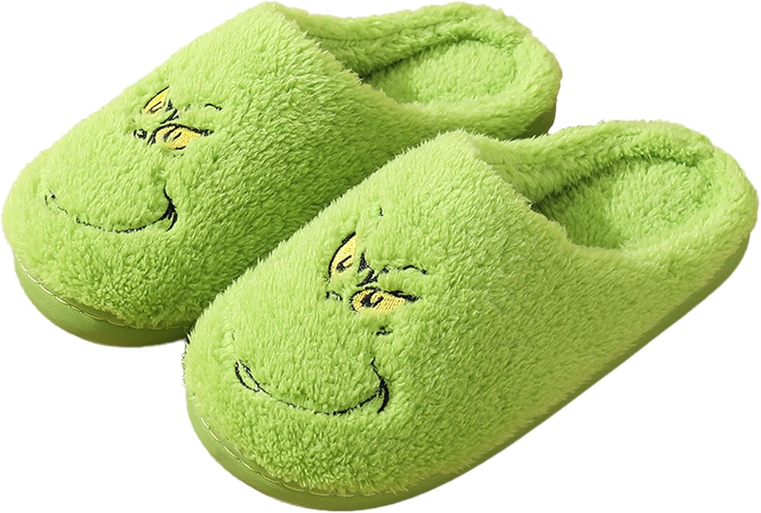 HeaCare Christmas Slippers Funny Grinch Slippers Comfy Warm Furry House ...