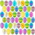 thumbnail image 1 of HeaCare Easter Hanging Eggs, 48Pcs Multicolored Plastic Easter Egg Hanging Tree Ornament, Decorative Hand Painted Eggs DIY Crafts with Various Style Stripes Dots Flowers, 1 of 11