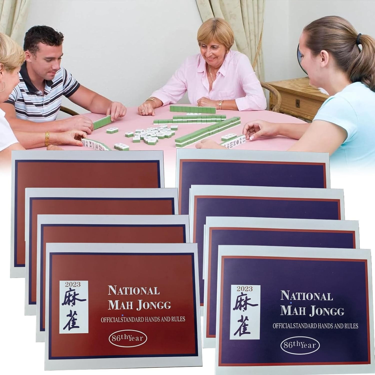 HeaCare Mahjong Cards 2024, 2024 Large Print Mahjong Scorecard, 4PCS National Mahjong Cards ...