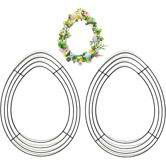 HeaCare Metal Heart Bunny Wreath Form, 2pcs Egg, DIY Easter Decorations, Easter Basket Stuffers