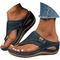 thumbnail image 1 of HeaCare Orthopedic Sandals for Women 2025,Summer Slip On Beach Sandals Dressy Arch Support Wedge Sandal Vintage Wide Width Flip Flops Casual Boho Slipper, 1 of 7