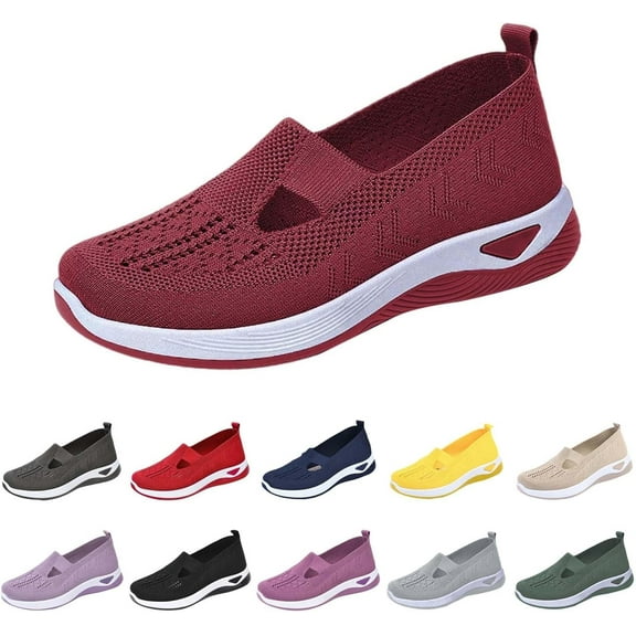 HeaCare Orthowalk Shoes for Women Orthopedic Arch Support Woven Mesh Breathable Soft Sneakers Slip On Wide Diabetic Footwear, 2025 New Mothers Day Gifts
