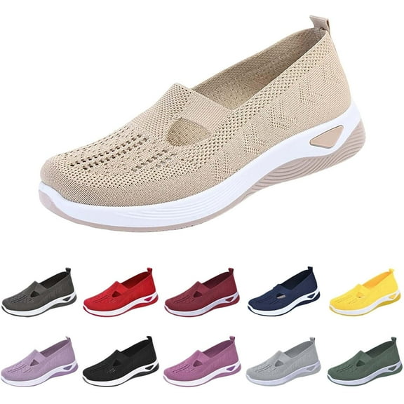 HeaCare Orthowalk Shoes for Women Orthopedic Arch Support Woven Mesh Breathable Soft Sneakers Slip On Wide Diabetic Footwear, 2025 New Mothers Day Gifts