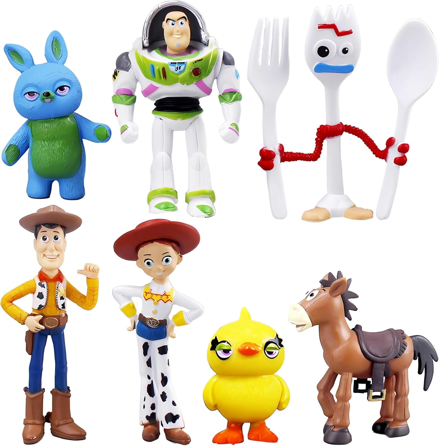 HeaCare Set of 7 Toy StoryAction Figures with Woody, Buzz and Rex - Cute Action Figures Decorations