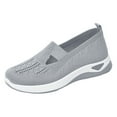 thumbnail image 1 of HeaCare Women's Breathable Slip-On Sneakers Flat Heel Round Toe, Black, 7.5, 1 of 9