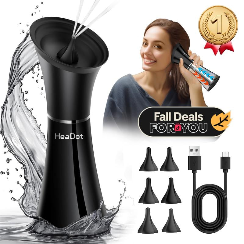 HeaDot Water Powered Ear Wax Remover Electric, Rechargeable, Temp