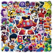 HeaDream 50PCS Brawl Stars Series Stickers, Cartoon Style Laptop Sticker Waterproof Luggage Decal, Great Choice Birthday Gifts for Anime Fans