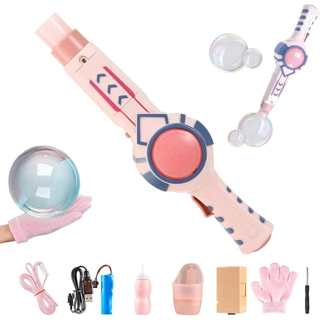 HeaDream Elastic Bubble Fog Wand, Bubble Machine Elastic Bubble Fog, Automatic Smoke Bubble Maker with Music & Light for Party, Weddings, Outdoor Events, with Accessories Set (Pink)