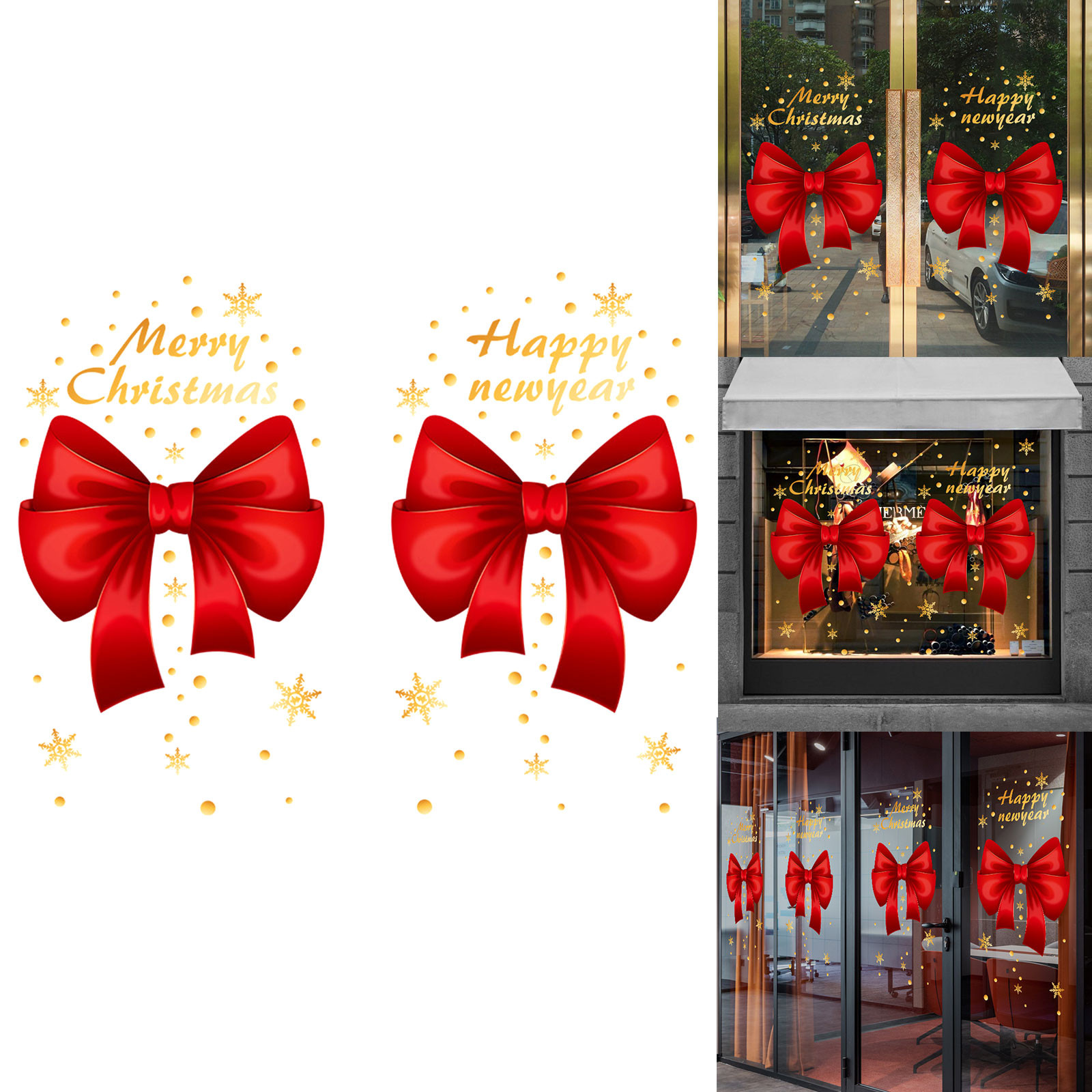HeaDream Winter Decor Well-Painted Christmas Stickers Shopping Mall Window Stickers Children's Room Stickers Wall Stickers Set Christmas Decor Ideal Christmas Decorations