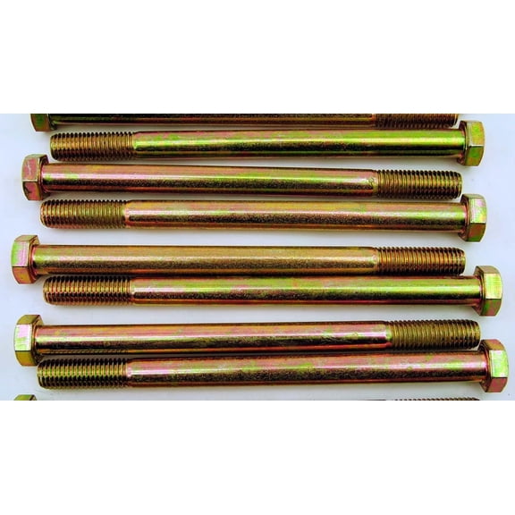 Head 5/8-11 x 9 Grade 8 Bolts Yellow Zinc Screws
