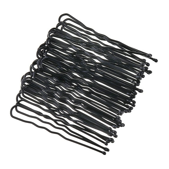 Head Bands Stretch Clip Waved U-shaped Pin 100pc Hairpins size Hair Barrette Salon Black Accessory Hair Pins 6cm