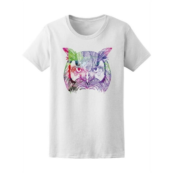 Head Beautiful Owl T-Shirt Women -Image by Shutterstock, Female x-Large