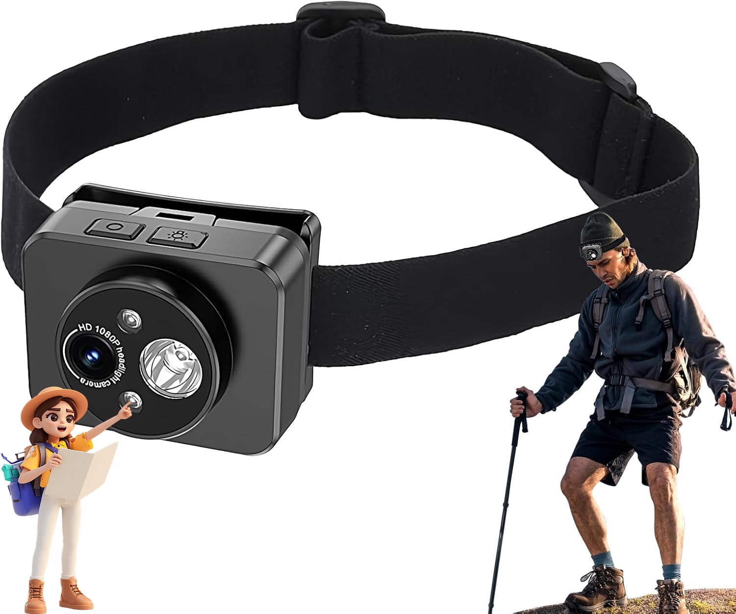 Head Camera for Recording - Head Mounted Camera, Adjustable Wearable ...