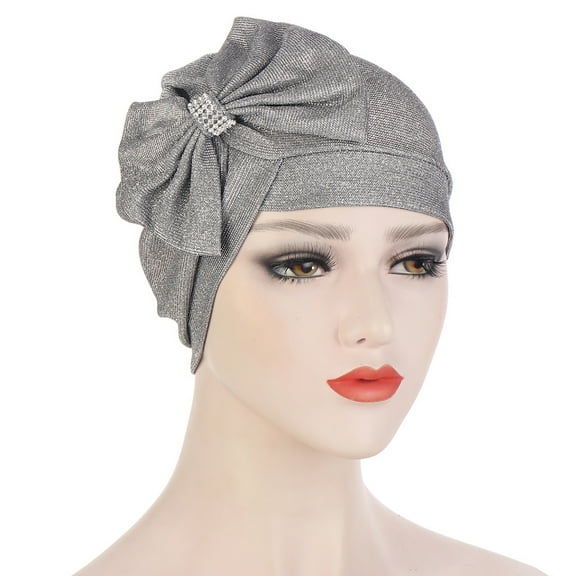 Head Cap Multicolor Elastic Polyester Forehead Cross Large Bow Head Wrap for Women