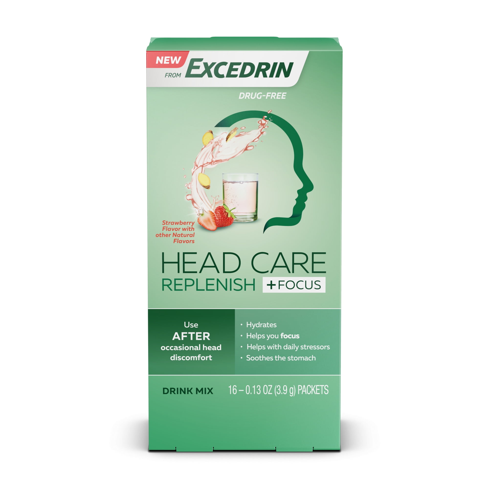 Excedrin Head Care Replenish  Focus Drink Mix for Migraine Relief and Excedrin Head Care Replenish  Focus Drink Mix for Migraine Relief and