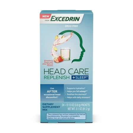 Head Care Replenish +Sleep From Excedrin Dietary Supplement for Head Health Support - 24 Packets