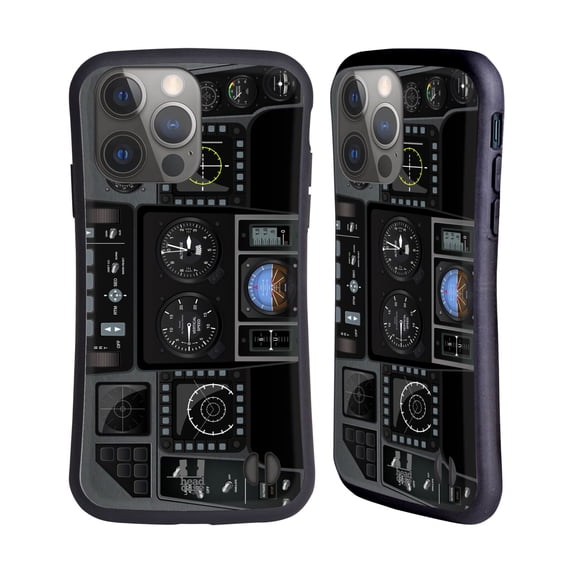 Head Case Designs Aircraft Cockpit Dashboard Jet Fighter Hybrid Case Compatible with Apple iPhone 14 Pro