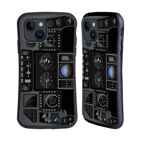 Head Case Designs Aircraft Cockpit Dashboard Jet Fighter Hybrid Case Compatible with Apple iPhone 15