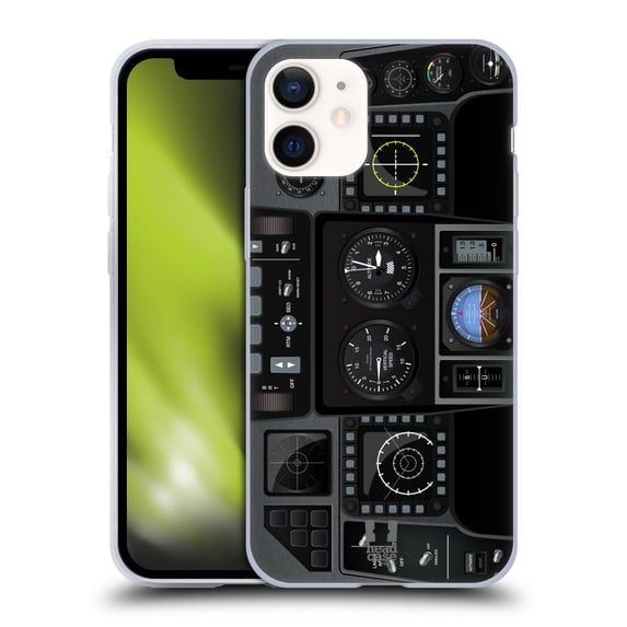 Head Case Designs Aircraft Cockpit Dashboard Jet Fighter Soft Gel Case Compatible with Apple iPhone 12 Mini