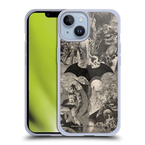 Head Case Designs Batman DC Comics Hush Logo Collage Distressed Soft Gel Case for Apple iPhone 14