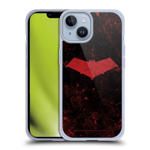 Head Case Designs Batman DC Comics Red Hood Logo Grunge Soft Gel Case for Apple iPhone 14