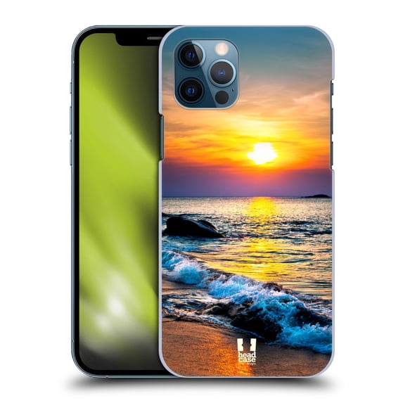 Head Case Designs Beautiful Beaches Colourful Sunset Over The Sea Hard Back Case Compatible with Apple iPhone 12 / iPhone 12 Pro
