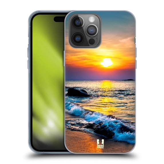 Head Case Designs Beautiful Beaches Colourful Sunset Over The Sea Soft Gel Case Compatible with Apple iPhone 14 Pro Max