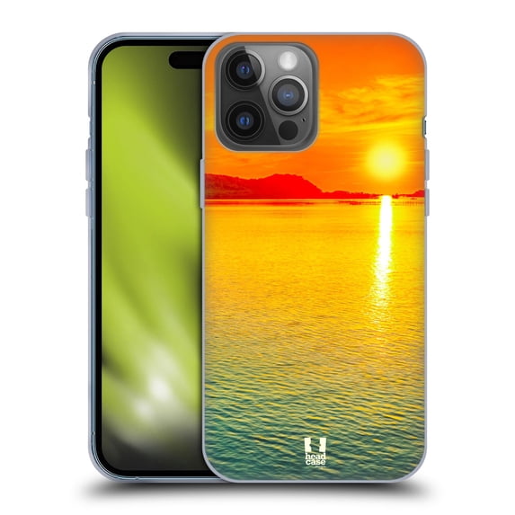Head Case Designs Beautiful Beaches Ombre Sunset Over The Sea Soft Gel Case Compatible with Apple iPhone 14 Pro Max