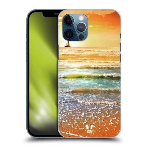 Head Case Designs Beautiful Beaches Sunset And Sailboat Seascape Hard Back Case Compatible with Apple iPhone 12 Pro Max