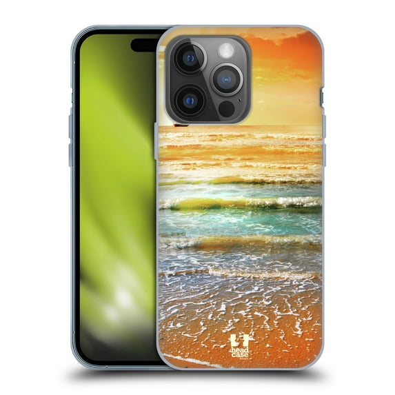 Head Case Designs Beautiful Beaches Sunset And Sailboat Seascape Soft Gel Case Compatible with Apple iPhone 14 Pro