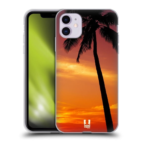 Head Case Designs Beautiful Beaches Tropical Sunset Under The Red Sky Soft Gel Case Compatible with Apple iPhone 11