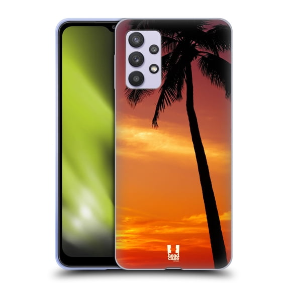 Head Case Designs Beautiful Beaches Tropical Sunset Under The Red Sky Soft Gel Case Compatible with Samsung Galaxy A32 5G / M32 5G (2021)