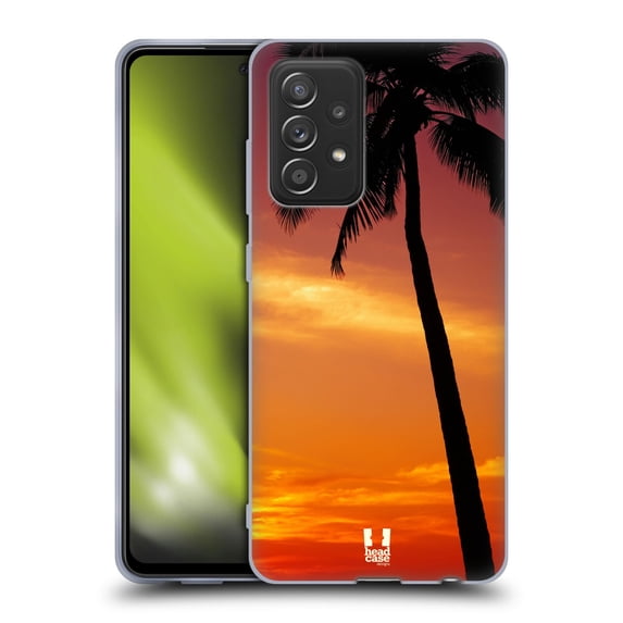 Head Case Designs Beautiful Beaches Tropical Sunset Under The Red Sky Soft Gel Case Compatible with Samsung Galaxy A52 / A52s / 5G (2021)