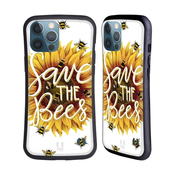 Head Case Designs Bees Save Hybrid Case Compatible with Apple iPhone 13 Pro Max