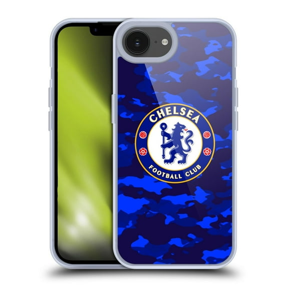 Head Case Designs Chelsea Football Club Crest Camouflage Soft Gel Case for Apple iPhone 16e