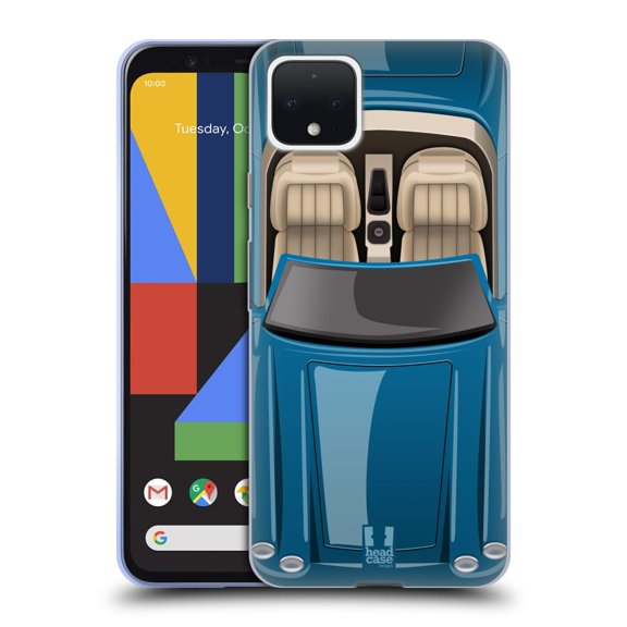 Head Case Designs Classic Cars Tufts Blue Soft Gel Case Compatible with Google Pixel 4