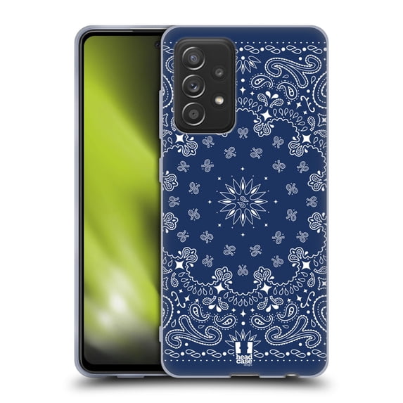 Head Case Designs Classic Paisley Bandana Blue Soft Gel Case Compatible with Samsung Galaxy A52 / A52s / 5G (2021)
