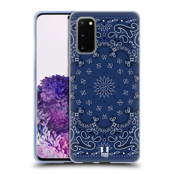 Head Case Designs Classic Paisley Bandana Classic Blue Soft Gel Case Compatible with Samsung Galaxy S20 / S20 5G