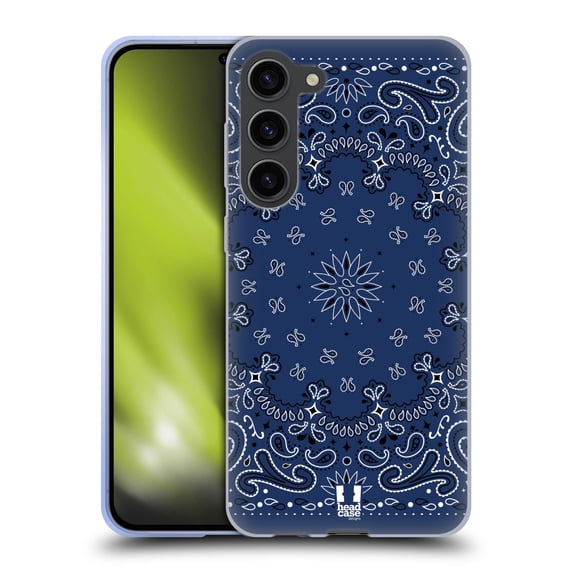 Head Case Designs Classic Paisley Bandana Classic Blue Soft Gel Case Compatible with Samsung Galaxy S23+ 5G