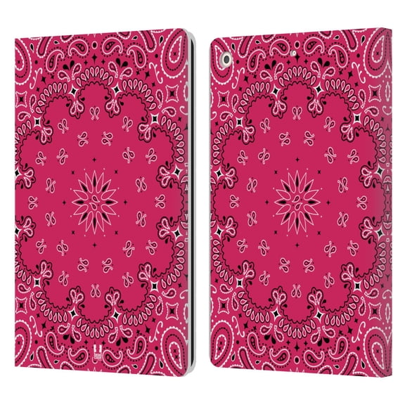 Head Case Designs Classic Paisley Bandana Classic Pink Leather Book Wallet Case Cover Compatible with Apple iPad 10.2 2019/2020/2021