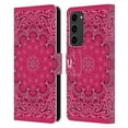 thumbnail image 1 of Head Case Designs Classic Paisley Bandana Classic Pink Leather Book Wallet Case Cover Compatible with Samsung Galaxy S23+ 5G, 1 of 6