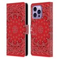 thumbnail image 1 of Head Case Designs Classic Paisley Bandana Classic Red Leather Book Wallet Case Cover Compatible with Apple iPhone 14 Pro Max, 1 of 6