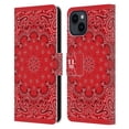 thumbnail image 1 of Head Case Designs Classic Paisley Bandana Classic Red Leather Book Wallet Case Cover Compatible with Apple iPhone 15, 1 of 6
