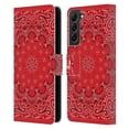 thumbnail image 1 of Head Case Designs Classic Paisley Bandana Classic Red Leather Book Wallet Case Cover Compatible with Samsung Galaxy S22+ 5G, 1 of 6
