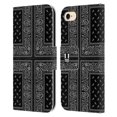 thumbnail image 1 of Head Case Designs Classic Paisley Bandana Cross Black Leather Book Wallet Case Cover Compatible with Apple iPhone 7 / 8 / SE 2020 & 2022, 1 of 6