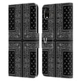 thumbnail image 1 of Head Case Designs Classic Paisley Bandana Cross Black Leather Book Wallet Case Cover Compatible with Apple iPhone XR, 1 of 6