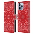 thumbnail image 1 of Head Case Designs Classic Paisley Bandana Red Leather Book Wallet Case Cover Compatible with Apple iPhone 13 Pro Max, 1 of 6